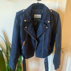 Levi’s Navy Suede Moto Jacket